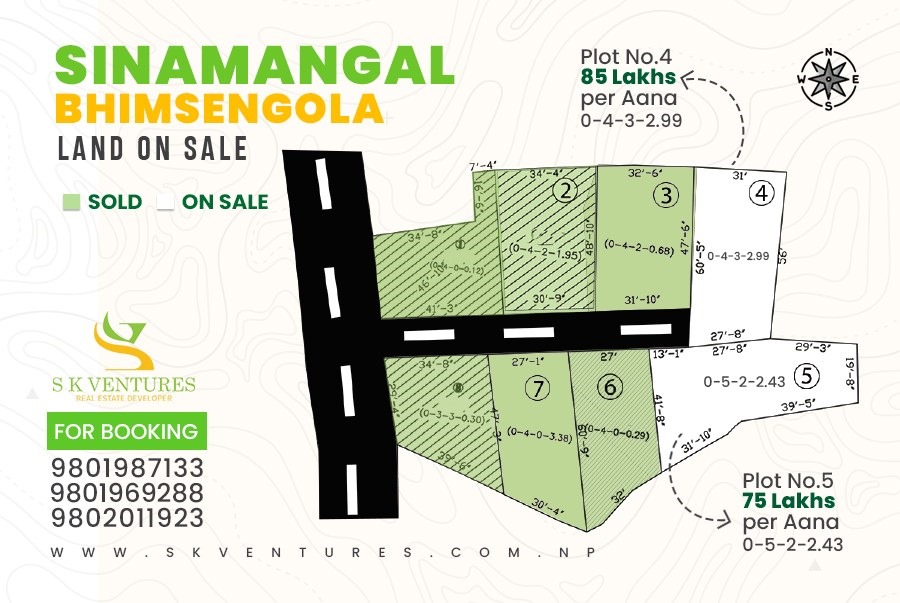 Land For Sale at Bhimsengola Chowk Sinamangal, Kathmandu